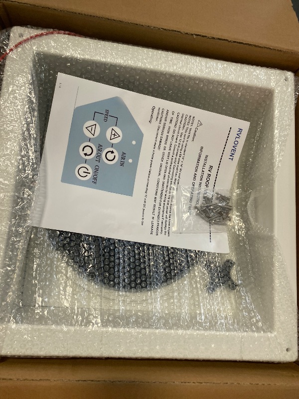 Photo 1 of 12V RV Roof Fan Vent 14'' 10 Speed Reversible Manual Lift (NO REMOTE)