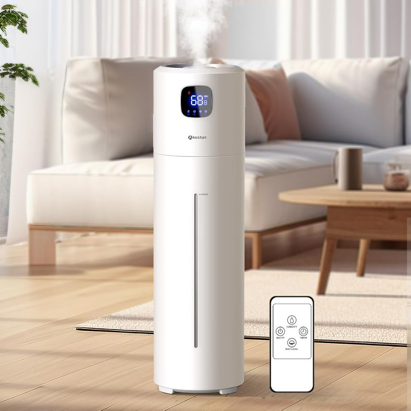 Photo 1 of Large Humidifiers for Bedroom, 9L/2.5Gal Ultrasonic Cool Mist, Easy Clean with 350ML/H Large Mist Speed, Quiet Tower, Suitable for Kids Room Plant Yoga (White)