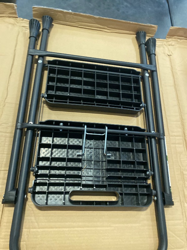 Photo 1 of 2 Step Ladder, Portable Steel Folding Step Stool with Wide Anti-Slip Pedal & Convenient Handgrip, 500lbs Sturdy Steel Ladder, Black