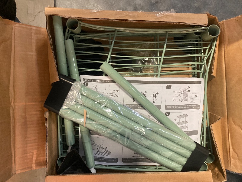 Photo 1 of 750 lbs 3-Shelf Storage Shelves Wire Shelving Unit Standing Metal Rack for Small Places Narrow Wire Rack for Bathroom, Green 13.8 D x 13.8" W x 25.5" H