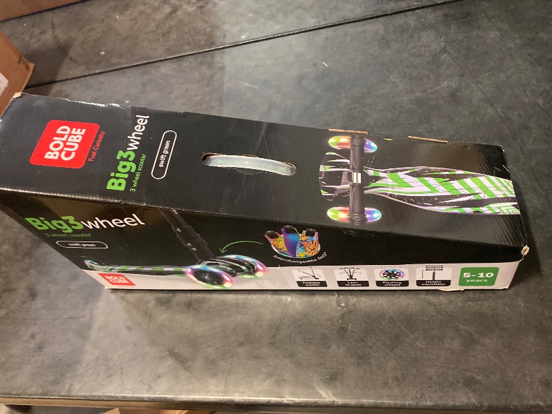 Photo 1 of Big Fold | Three Wheel Scooter for Children Ages 5-10 Years | LED Wheels with Flashing Lights | Height Adjustable 65 to 89 cm | Rear Reflectors