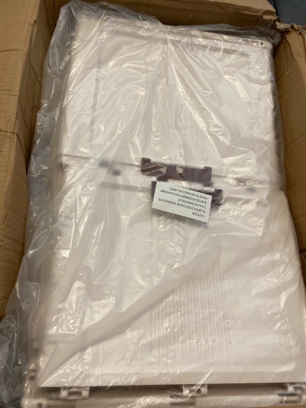 Photo 1 of GCCSJ 480QT Stackable Storage Bins with Lids, 120Gal Extra Large Collapsible Storage Box with Wheel, Plastic Storages with Transparent Door for Home Bedroom Kitchen Garage, White