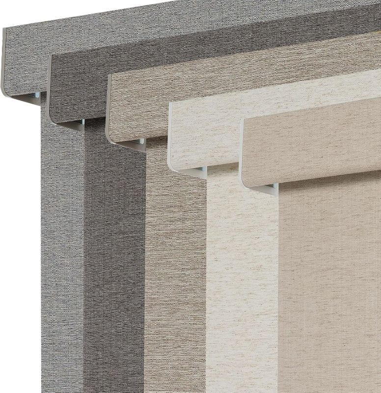 Photo 1 of Persilux Blackout Roller Shades for Window Blinds,Cordless,Linen Fabric,Thermal Insulated Fabric UV Protection Shades for Home,Office,Bedroom,Door,Blackout-Beige,31" W X 72" H