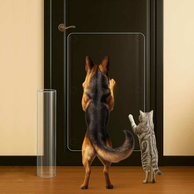 Photo 1 of 36 x 20 Door Scratch Protector Dog & Cat Scratch Guard, Heavy Duty Clear Anti-Scratching Protection on Wall Window Glass Screen & Sliding Doors Furniture Indoor/Outdoor