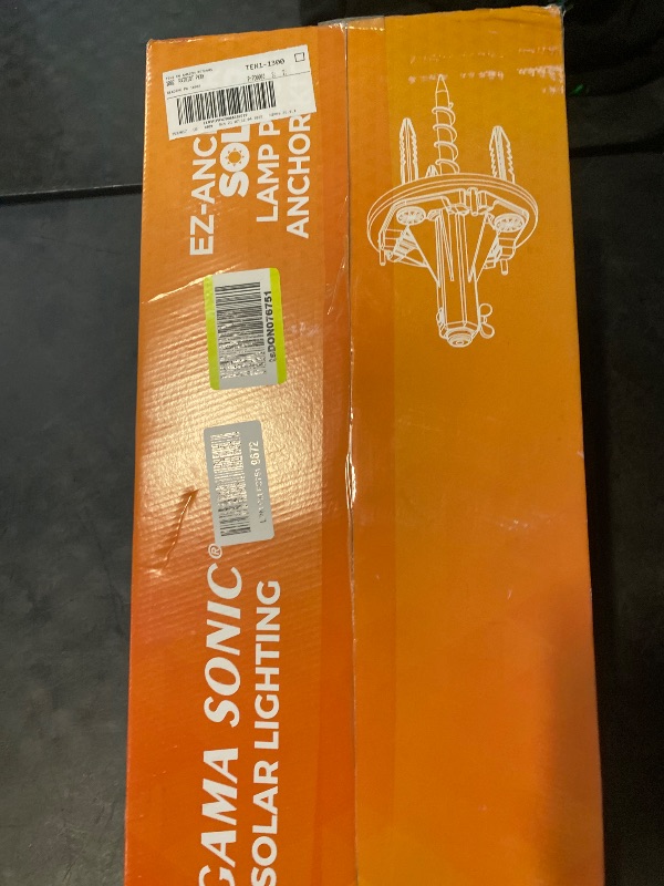 Photo 1 of Gama Sonic 10 in. Solar Lamp Post Installation Kit with EZ-Anchor In-Ground Auger and Built-in Leveling Tool, Black, 30001
