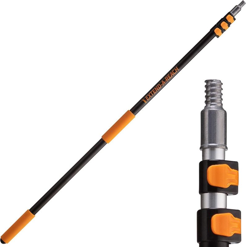 Photo 1 of 4-12 ft Long Telescopic Extension Pole // Multi-purpose Extendable Pole with Universal Twist-on Metal Tip // Lightweight and Sturdy // Best Telescoping Pole for Painting, Dusting and Window Cleaning