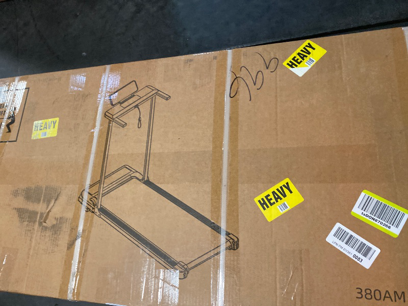 Photo 1 of Folding Walking Pad Treadmill with Handle Bar, 3.5HP Compact Portable Foldable Walking Pads Treadmill with Handles, Electric Small Treadmills for Home Office Apartment, LED Display, 400 LBS Capacity