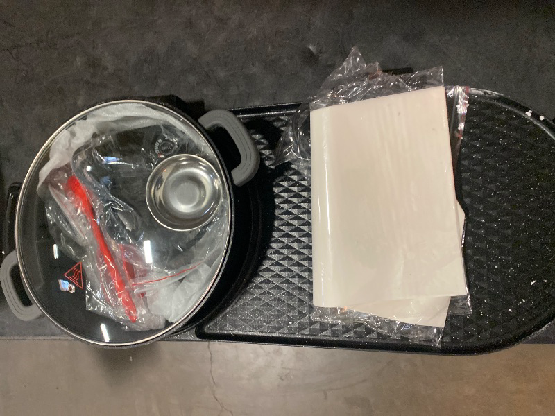 Photo 1 of AORAN Electric Grill and Hot Pot Combo for Indoor Cooking, 2200W Detachable Dual Zone BBQ Griddle with Removable Split Pan, Non-Stick Surface, 29x11 Inch Family Size, Includes Grill Tools & Oil Paper