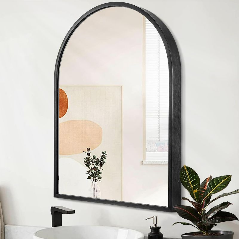 Photo 1 of Arch Wall Mirror 20"x16" Large Black Bathroom Mirror Metal Frame Mirrors for Wall, Decoration Vanity Bedroom Entryway Living Room