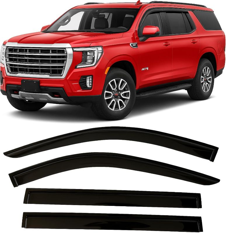 Photo 1 of 2021-2026 Tape-On Rain Guards for Chevrolet Suburban (Chevy) & for GMC Yukon XL Side Window Visor Deflectors Extra Thick Vent Shades 2022 2023 2024 2025