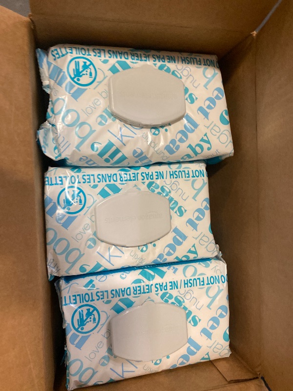 Photo 1 of Amazon Elements Baby Wipes, Unscented, 810 Count, Flip-Top Packs
