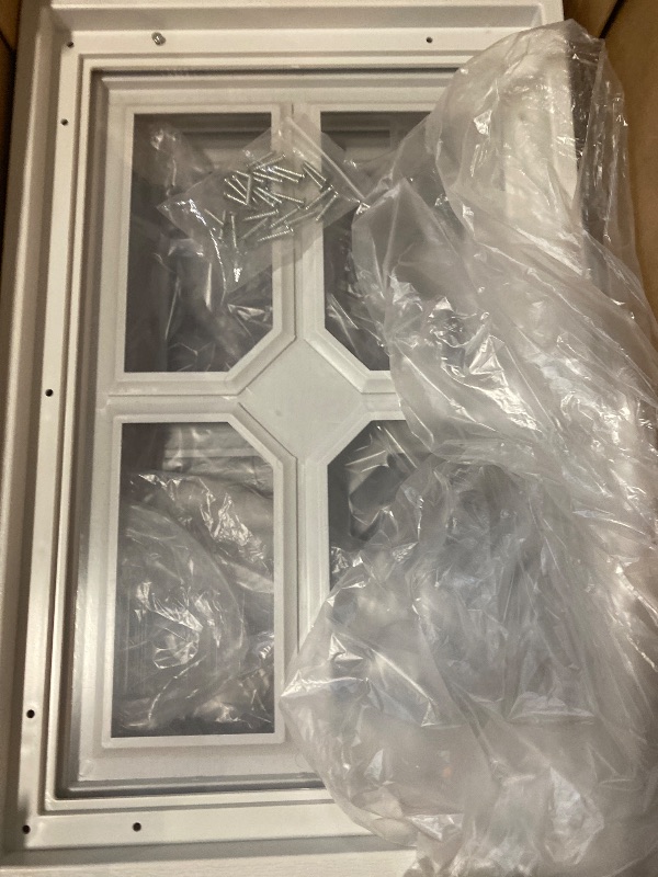 Photo 1 of 4 Pcs 21"×14" Garage Door Windows, Replacement Vinyl Windows Inserts Kit with UV Resistant Resin Glass, Window Inserts for Exterior Garage Doors