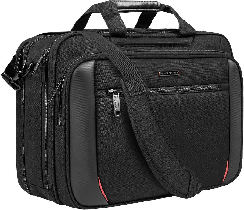 Photo 1 of EMPSIGN Laptop Case Briefcase, 17.3 Inch Laptop Bag Expandable Messenger Bag for Men & Women Water Repellent, RFID Blocking Shoulder Bag Canvas Bag for Work, Business Travel