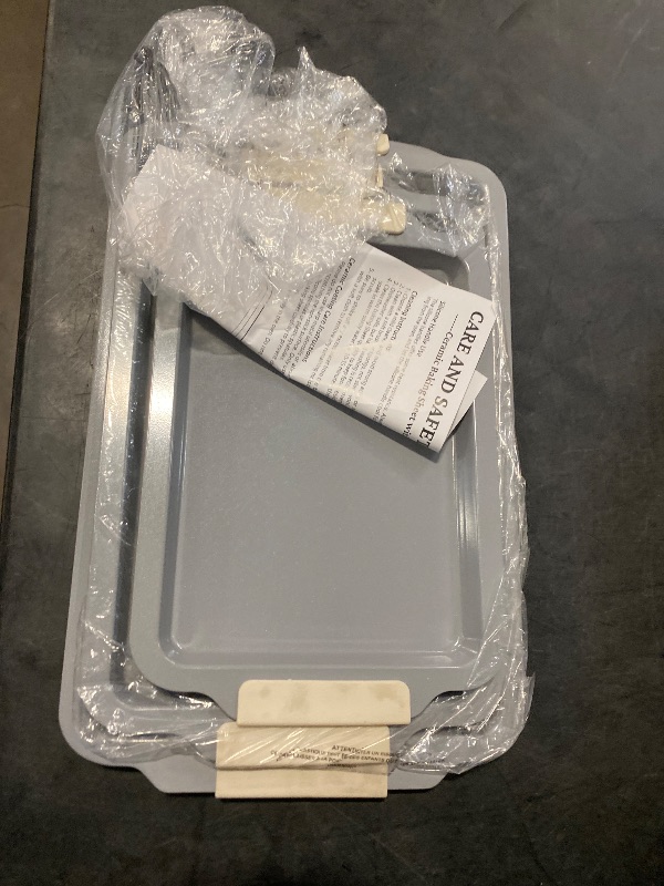 Photo 1 of BRONYPRO Non Stick Ceramic Baking Sheet Pan Set of 3, Natural Non Toxic Cookie Sheets for Baking - PFOA, PTFE Free, Heavy Duty Aluminized Steel Oven Trays for Cooking with Silicone Handles, Cream