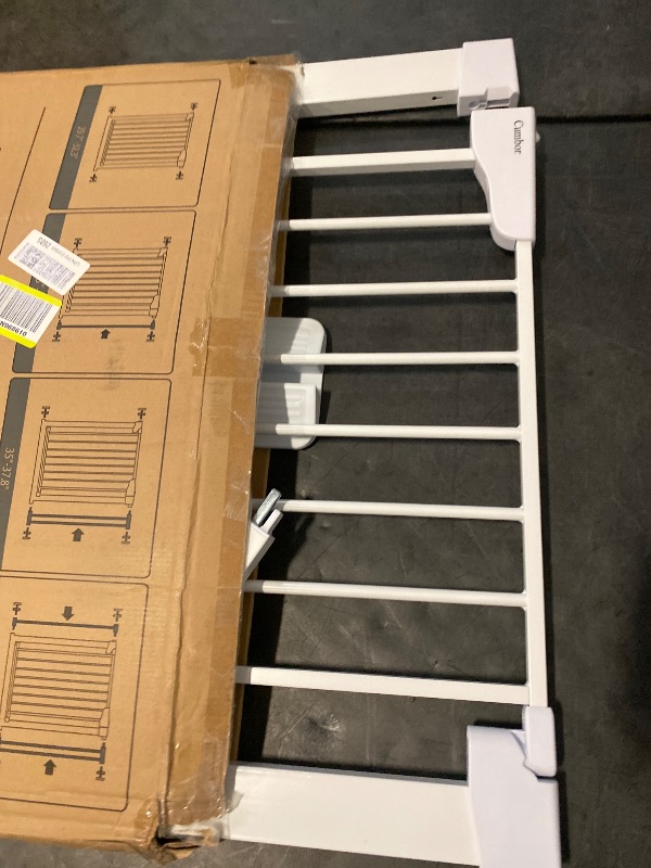 Photo 1 of Cumbor 29.7-40.6" Baby Gate for Stairs, Mom's Choice Awards Winner-Dog Gate for Doorways, Pressure Mounted Auto-Close Pet Gates for Dogs Indoor, Safety Child Gate with Easy Walk Thru Door, White