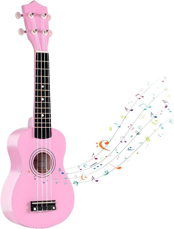 Photo 1 of 21 Inch Wooden Kids Toddler Child Children Acoustic Guitar Musical Instruments Ideal for 3-9 Year Old Boys Girls Gifts (Pink)