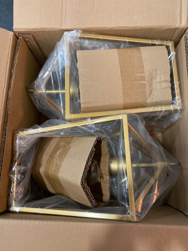 Photo 1 of 2-Pack Gold Pendant Lights Kitchen Island, Modern Mid Century Light Fixtures Hanging Lamp for Kitchen, Farmhouse Kitchen Pendant Lighting Over Island, Metal Cage Design