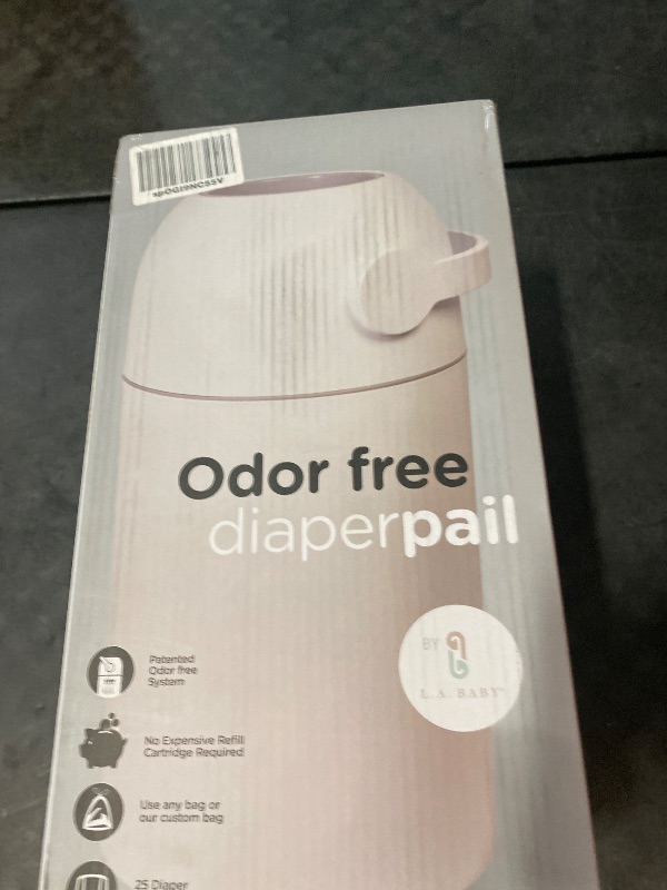 Photo 1 of L.A. BABY Magic Diaper Pail - Patented 100% Odor-Free System with Child-Safe Lock - Award-Winning Design - No Refills Required - Works with Regular Trash Bags - White