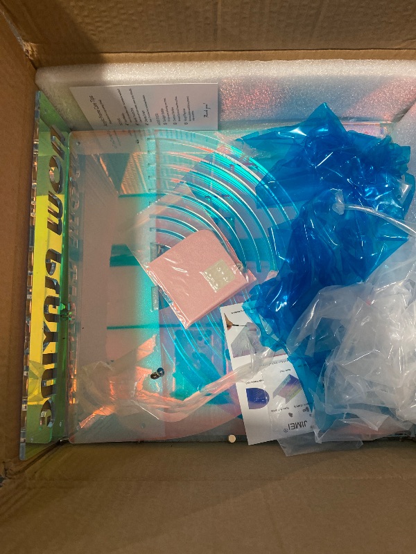 Photo 1 of Acrylic Vinyl Record Storage Holder, Prism Colorful Record Holder Stand for Albums,Now Playing Display LP Holder Rack (Prism acrylic, 50-75 LP Capacity)