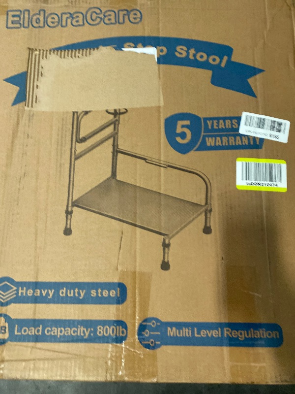 Photo 1 of Bed Step Stool for Elderly/High Bed, 360 ° Anti Fall Armrest Support 800 lbs, 8-Level Adjustable Height, Storage Bag, Memory Sponge Carpet, USB Light, 3 4m Fixed Strap, for Bed Height Below 40