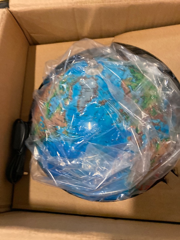 Photo 1 of 13" World Globe with Stand, Illuminated Educational Globes with HD Printed Map for Kids Classroom Learning, LED Globe Lamp with Stable Heavy Metal Base