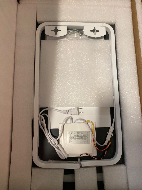 Photo 1 of LED Bathroom Mirror, 16 x 24 Inch Anti-Fog Wall Mirror with Lights Stepless Dimmable, Lighted Bathroom Mirrors for Wall, Rectangle Bathroom Vanity Mirror with Front and Backlight, Vertically Only