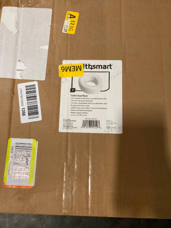 Photo 1 of HealthSmart Enhanced Comfort 5" Raised (Round) Toilet Seat Risers for Seniors 5 Slip Resistant Pads FSA/HSA Eligible Padded Toilet Seat Elevation 15.7 x 15.2 x 6.1