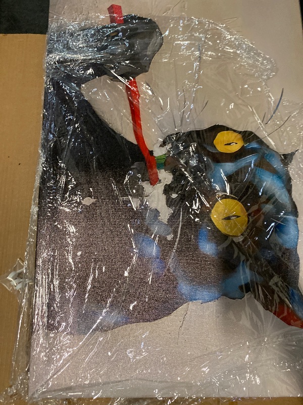 Photo 1 of Funny Black Cat Brushing Teeth Canvas Wall Art - Vintage Cat Painting Pictures - Eclectic Bathroom Animal Poster Prints for Toilet Scene Home Decoration