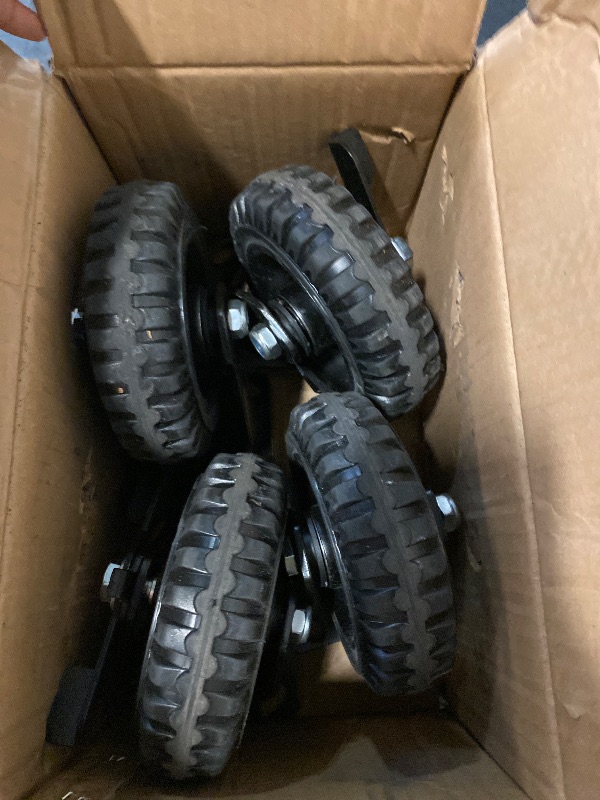 Photo 1 of 6 Inch Heavy Duty Caster Wheels Set of 4 2Swivel Brake & 2 Fixed 1600lbs Capacity, Large Solid Rubber Caster for Outdoor, Flat Carts, Dolly, Workbench,Trolley,Wagon and Chicken Coop