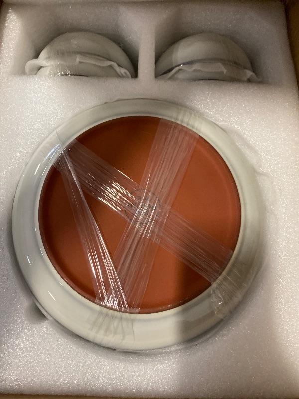 Photo 1 of 24 Piece Stoneware Dinnerware Set for 8, Moonstone White Plates and Bowls Set, Reactive Glaze Ceramic Dish Set, Durable & Chip Resistant, Modern Rustic Look, Microwave & Dishwasher Safe