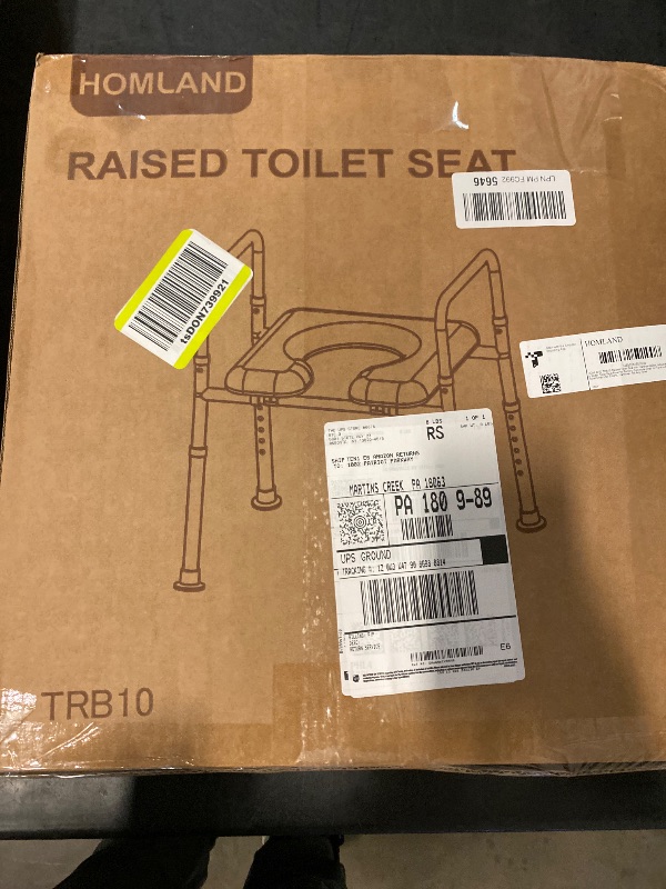 Photo 1 of HOMLAND Raised Toilet Seat with Handles, Toilet Seat Riser for Seniors with Adjustable Height & Width, FSA/HSA Eligible 400lb Handicap Elevated Toilet Seat for Elderly, Pregnant, Fit Any Toilet