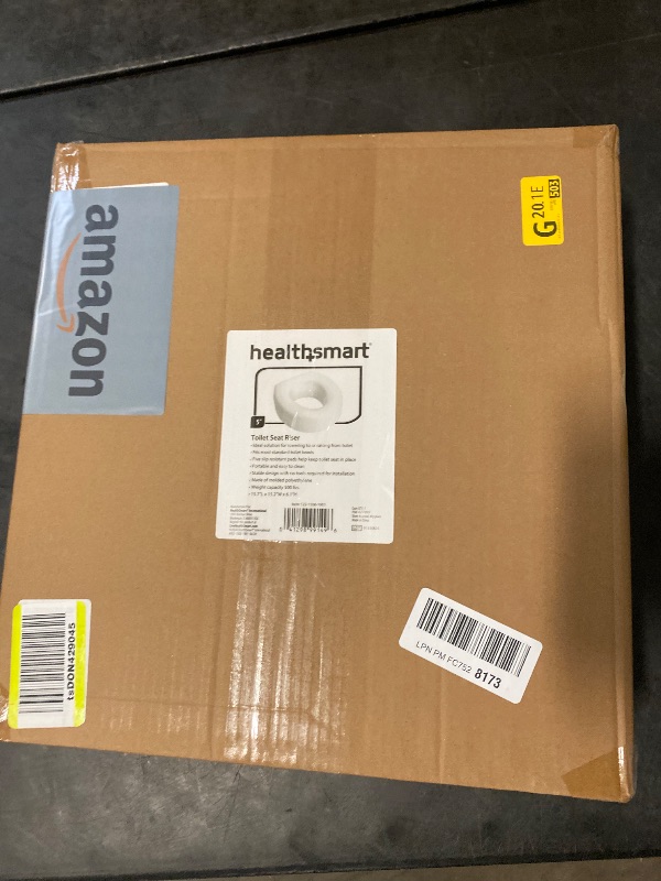 Photo 1 of HealthSmart Enhanced Comfort 5" Raised (Round) Toilet Seat Risers for Seniors 5 Slip Resistant Pads FSA/HSA Eligible Padded Toilet Seat Elevation 15.7 x 15.2 x 6.1