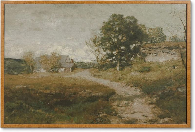 Photo 1 of InSimSea Framed Canvas Wall Art Vintage Decor, Room Decor Classical Oil Painting Canvas Prints Arkville Landscape Vintage Wall Art Home Decor, 16"x24"