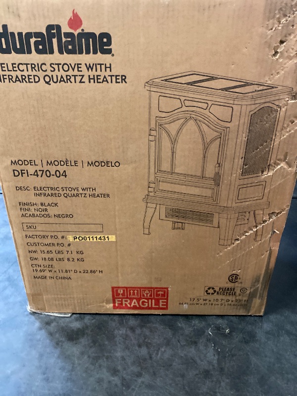 Photo 1 of duraflame® 3D Infrared Quartz Electric Fireplace Stove Heater, Black