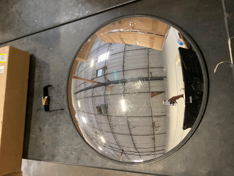 Photo 1 of BESEA 24 inch Black Convex Mirrror Traffic Mirror, Wall Mounted Security Mirror, Safety Blind Spot Round Mirror for Garage Warehouse Mall Home Office Indoor with Clear View