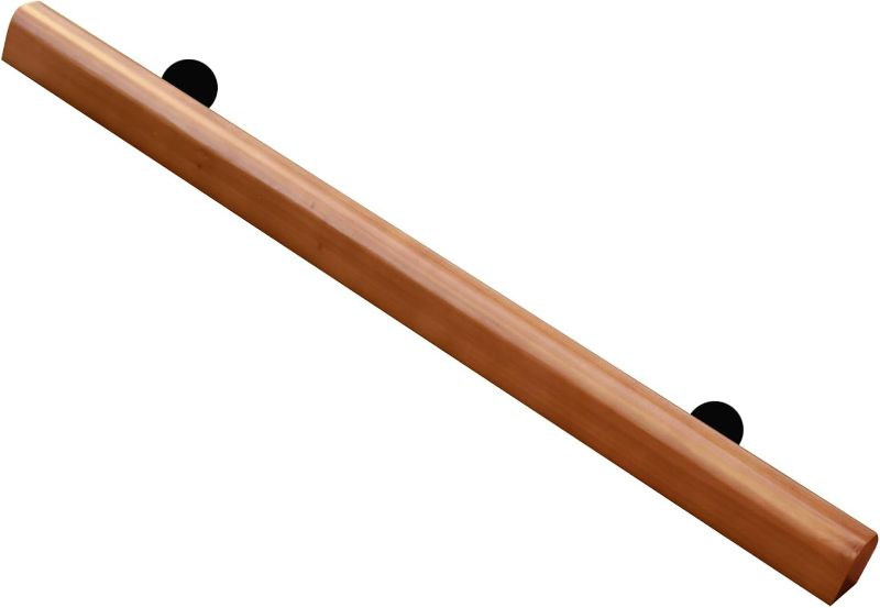 Photo 1 of 3FT Wooden Stair Handrail,Staircase Indoor Outdoor Handrail,Wall Mounted Barrier Free Stair Handrail for Corridor,Attic,Deck,Kindergarten Guardrail