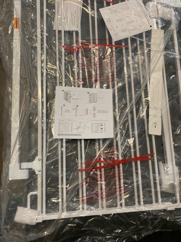 Photo 1 of Cumbor 34" Extra Tall No Bottom Bar Baby Gate for Stairs, Wall Mounted Dog Gate Indoor for Larger Pets, Expandable 29.2-43" Safety Gate for Doorways, Wide Walk Thru Door for Easy Access (White)