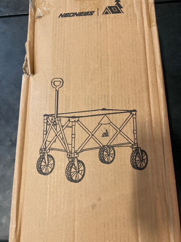 Photo 1 of Collapsible Wagon Cart with Wheels Foldable - Folding Utility Heavy Duty Wagons Carts for Grocery Sports Garden-GD-Black