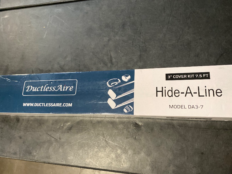 Photo 1 of DuctlessAire Mini Split Line Set Cover Kit - Paintable Lineset Cover - Line Set Covers for Ductless Air Conditioner, Mini Split AC/Heating System, HVAC, Central AC Unit, Heat Pump (Gray, 3" x 7.5 ft)