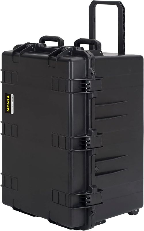 Photo 1 of MEIJIA Portable All Weather Waterproof Camera Case,Customizable Fit Foam with Rolling Wheels and Retractable Pull Handle,33.25"X24.4"X19.3"