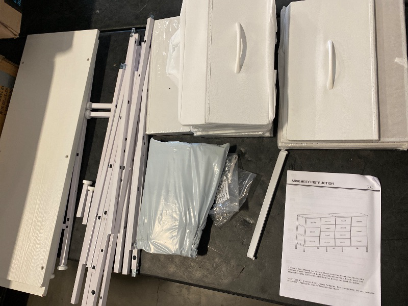 Photo 1 of 14 Drawer Dresser, 63 Inch Dresser TV Stand with Power Outlet for 65 70 75 Inch TV, Long Fabric Dresser Entertainment Center for Bedroom, Closet, Living Room, Entryway