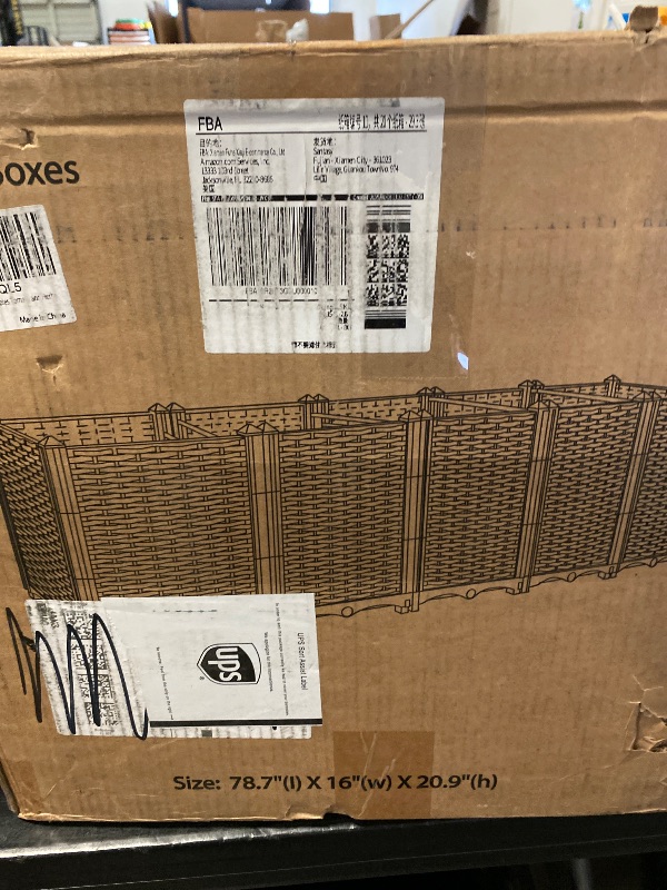 Photo 1 of Planter Boxes Outdoor with Drain Outlet Garden Boxes Outdoor Raised Garden Bed for Vegetable Planter Box Heat and Frost Resistance Planters, Brown