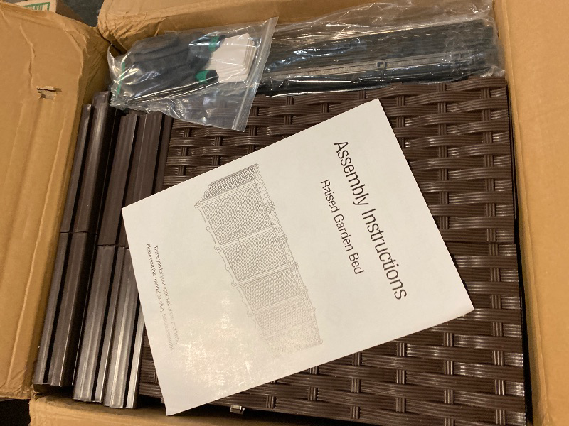 Photo 1 of Planter Boxes Outdoor with Drain Outlet Garden Boxes Outdoor Raised Garden Bed for Vegetable Planter Box Heat and Frost Resistance Planters, Brown