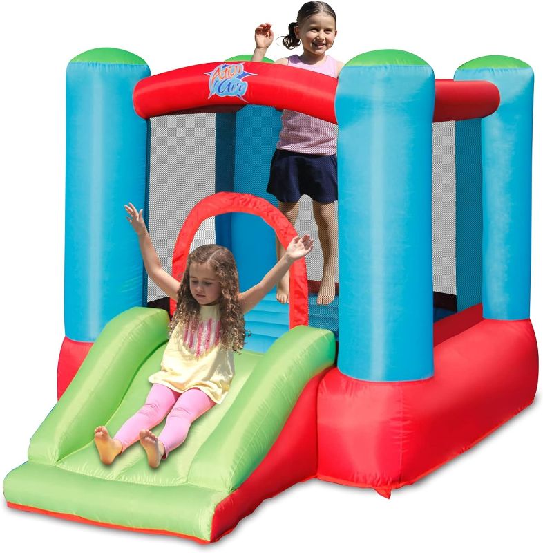 Photo 1 of ACTION AIR Toddler Inflatable Bounce House w/Blower, Durable Sewn & Extra Thick for Indoor/Outdoor Fun with Slide