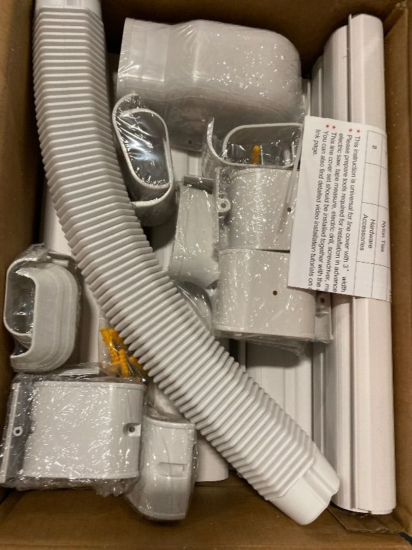 Photo 1 of 3" 13Ft Mini Split Line Set Cover with Flexible Duct, Upgrade PP Decorative Minisplit Lineset Cover Kit, Paintable for Mini Split, Air Conditioner, Central AC, HVAC and Heat Pumps, White