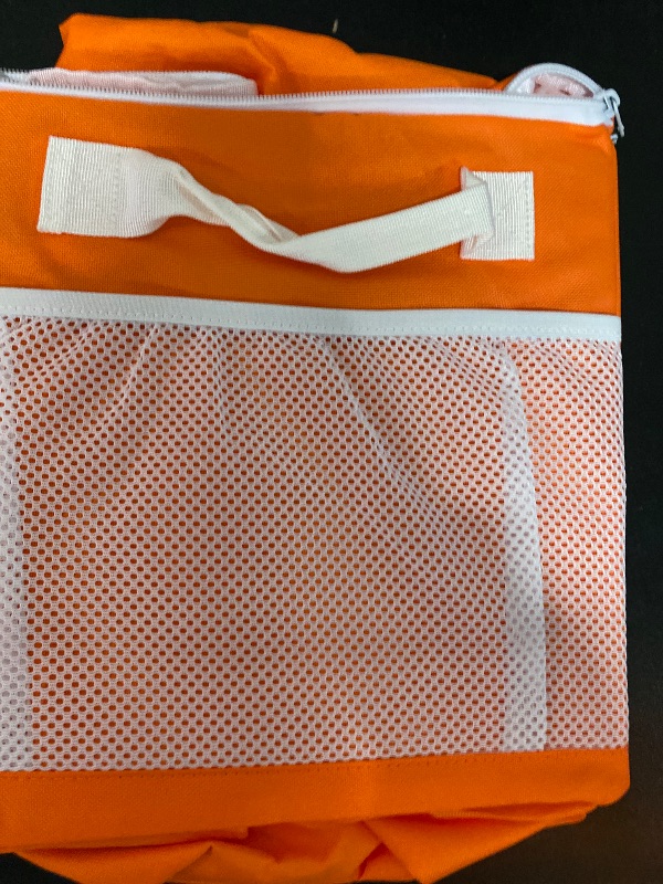 Photo 1 of Fat Brain Toys Storage Bag for Toys, Compatible with Air Toobz, Orange Tote with Adjustable Dividers Zippered Pockets and Carrying Straps