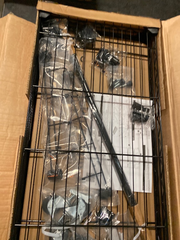 Photo 1 of Heavy Duty Rolling Garment Rack 3 Tiers Adjustable Wire Shelving Clothes Rack with Rods and Side Hooks,Storage Closet Clothing Rack with Wheels Black 15.7" D x 29.5" W x 74.5" H