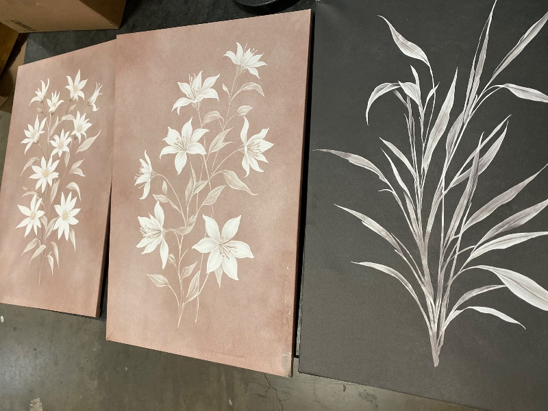 Photo 1 of LHIUEM Large Vintage Neutral Botanical Framed Wall Art Set,Brown and Black Flower Wall Decor,Nature Wildflower Artwork,Rustic Plant Floral Art Prints for Living Room,Bedroom,Farmhouse - 16"x24"x3