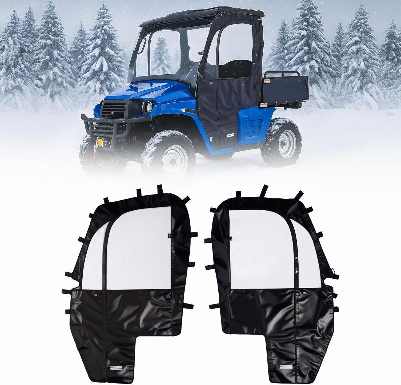 Photo 1 of KEMIMOTO Soft Upper Doors Compatible with UTV Hisun 400,Coleman UT400,Hisun Sector 400,Massimo MSU400,Waterproof Tear-resistant Warm and Windproof Soft UTV Cab Enclosure Fit for Side Mirrors