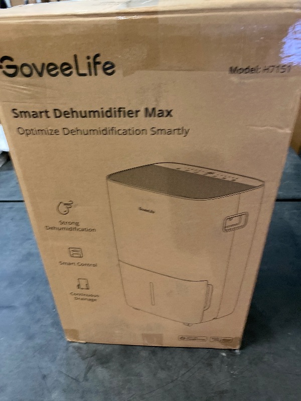 Photo 1 of GoveeLife Dehumidifier for Home 4,500 Sq.Ft, 50 to 137 Pint Smart Auto Humidity Control, Drain Hose, 2.0Gal Bucket, Compressor Dehumidifiers for Basement with Auto Shut Off, Bathroom, Bedroom, Garage